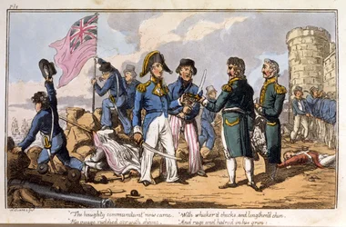 Der hochmütige Kommandant kam jetzt ... aus 